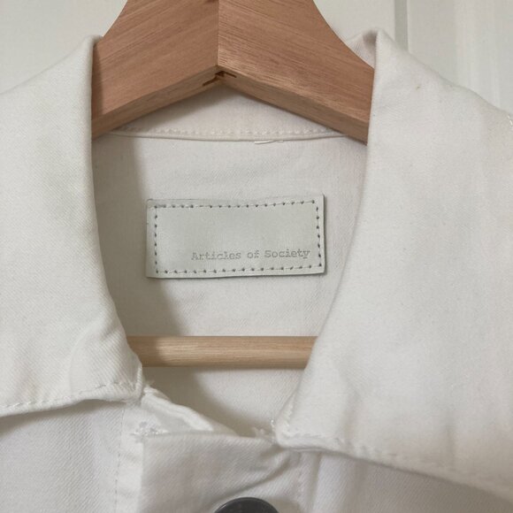 NWOT Articles of Society White Jean Jacket (M) - Picture 2 of 4